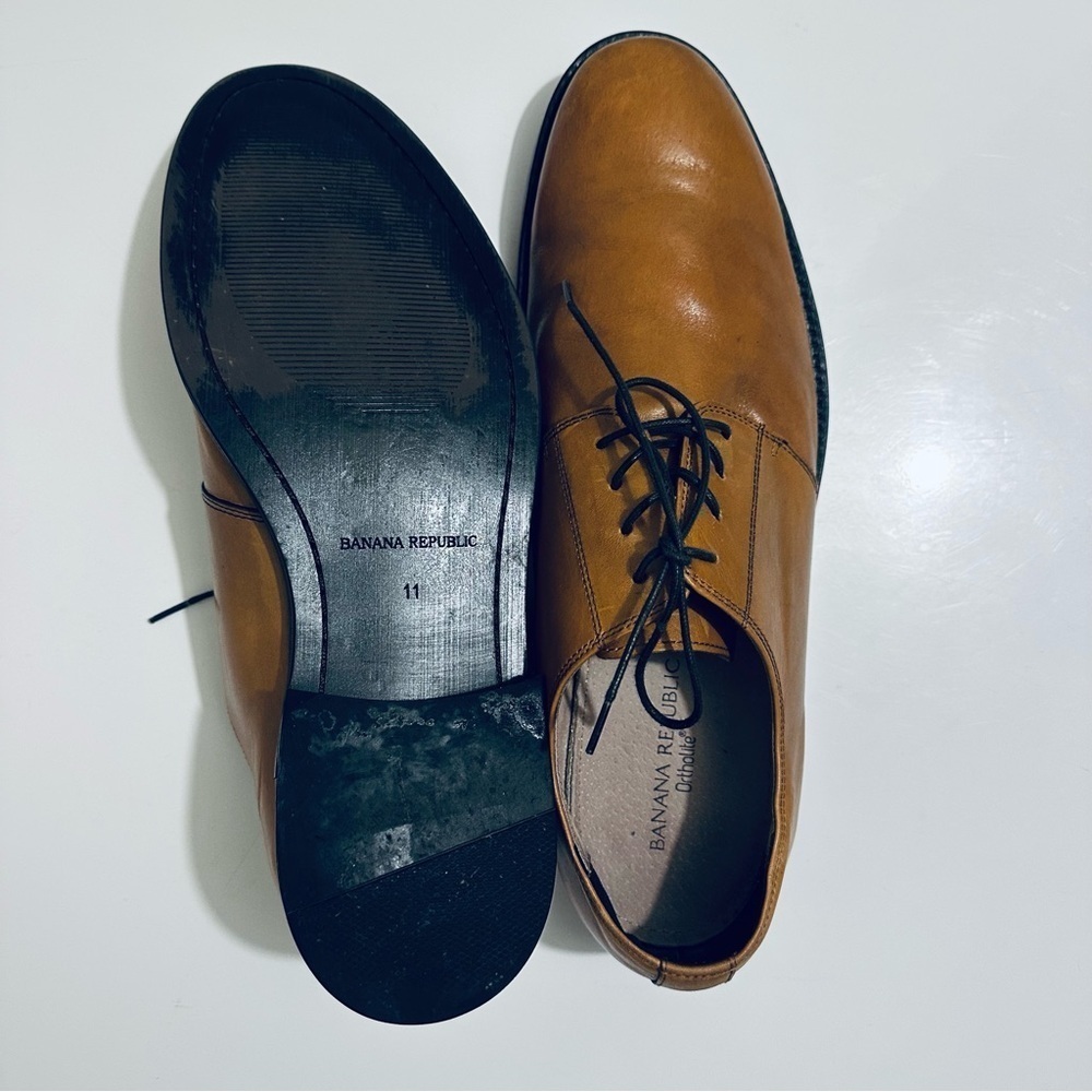 Banana Republic Italian Leather Oxford Ortholite Brown Lace Up, Men’s Size 11 - Picture 3 of 16